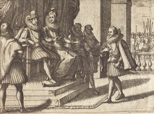 King and Queen in Consultation about the Turks [recto], 1612 by Jacques Callot
