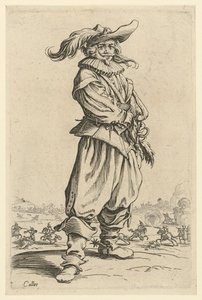 Warrior with the Large Feather Hat by Jacques Callot
