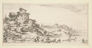 Deer Hunt near the Manor, from Landscapes for Giovanni de Medici by Jacques Callot