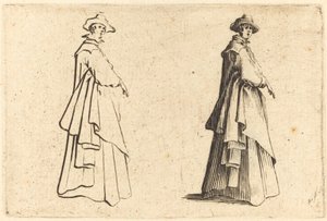 Lady in a Large Coat by Jacques Callot