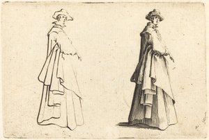 Lady in a Large Coat by Jacques Callot
