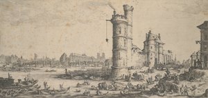 Le Pont Neuf, Paris by Jacques Callot