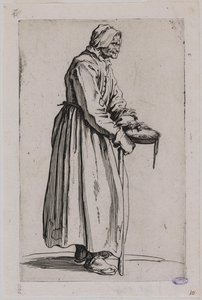 The Beggars, The Beggar Woman with a Bowl. Twentieth Number of a Suite of 25 Pieces (Lieure 498, Meaume 704) by Jacques Callot
