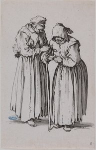 The Beggars, the Two Beggar Women. Eighth number of a set of 25 pieces (Lieure 486, Meaume 692)