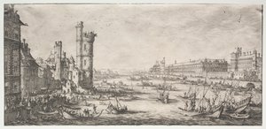 Les Deux Grandes Vues de Paris: Vue du Louvre by Jacques Callot