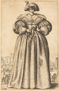 Masked Noble Woman by Jacques Callot