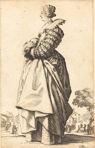 Noble Woman in Profile with her Hands in a Muff by Jacques Callot