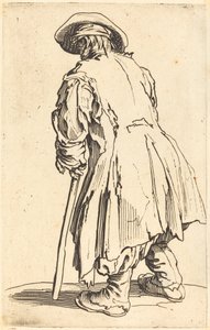 Old Beggar with One Crutch by Jacques Callot