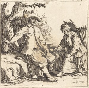 Peasant Couple at Rest by Jacques Callot