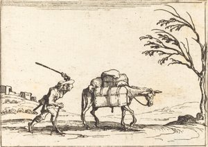 Peasant Whipping His Donkey