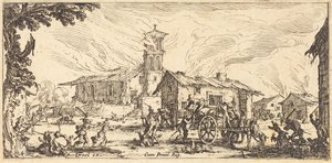 Ravaging and Burning a Village by Jacques Callot