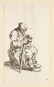 Seated Beggar, Eating, from The Beggars by Jacques Callot