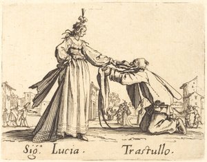 Signa. Lucia and Trastullo by Jacques Callot