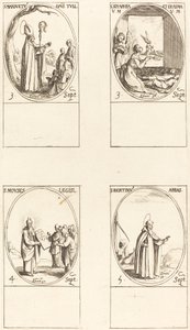 St. Mansuetus; Sts. Serapia and Erasma; Moses; St. Bertin, Abbot by Jacques Callot