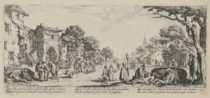 Dying People by the Roadside, Plate 16 of the Series "Miseries of War" by Jacques Callot