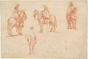 Study of Four Horsemen by Jacques Callot