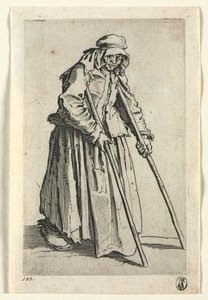 The Beggars: Beggar Woman on Crutches by Jacques Callot