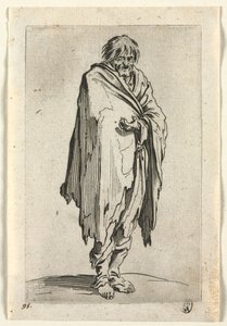 The Beggars: Beggar without Hat or Shoes by Jacques Callot