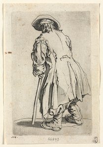 The Beggars: Old Beggar on One Single Crutch by Jacques Callot