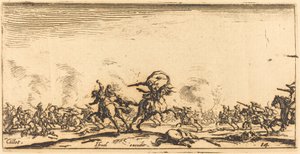 The Cavalry Combat with Pistols by Jacques Callot