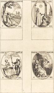 The Conversion of Saint Augustine; Saint Hilary; Saint John before the Latin Portal; Saint John of Damascus by Jacques Callot