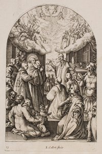 The Death of St. Benedict, from the series “Pictures of Rome” by Jacques Callot