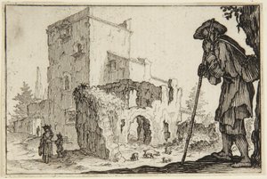 The Herdsman and the Ruins by Jacques Callot