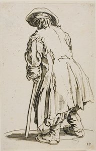 The Old Beggar Leaning on his Crutch (plate seventeen from The Beggars) by Jacques Callot