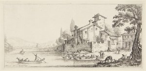 The Walk by the Water, from the series Landscapes Engraved for Giovanni de Medici, Landscapes Designed in Florence by Jacques Callot