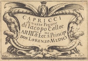 Title Page for The Capricci by Jacques Callot