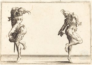 Two Pantaloons Dancing by Jacques Callot