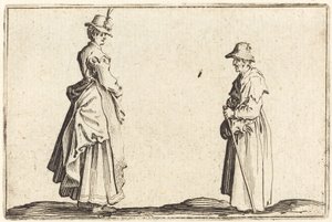 Two Women in Profile by Jacques Callot
