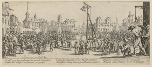 Gallows, Plate 10 from the Series "Horrors of War" by Jacques Callot