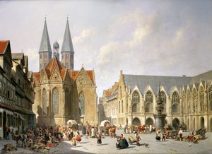 The Old Town Market Square, Brunswick, 1890 by Jacques Carabain