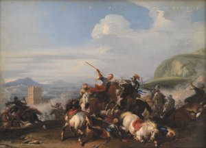 Battle Scene with Turkish Cavalry by Jacques Courtois