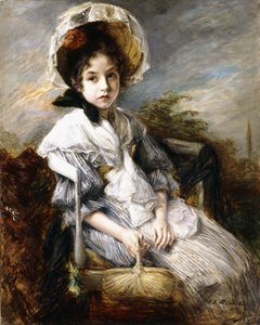 Portrait of a Young Girl Seated in a Landscape by Jacques Emile Blanche