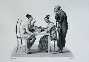Chinese playing Tchonka in Coupang, Timor, from 