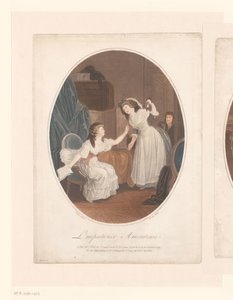 Interior with Two Elegant Ladies, a Boy in the Doorway by Jacques Eustache de Sève