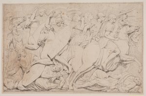 Battle Scene with Fallen Enemies by Jacques Francois Joseph Saly