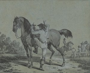 Man Mounting a Horse by Jacques Francois Joseph Swebach