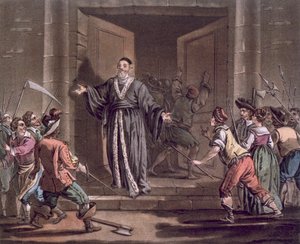 Mathieu Mole Harangued by the People, Engraved by Jean Baptiste Morret by Jacques Francois Joseph Swebach