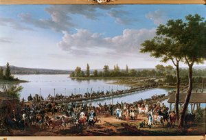The passage of the Danube by Napoleon before the battle of Wagram by Jacques Francois Joseph Swebach