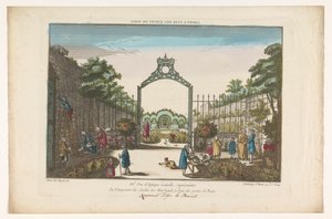 View of the Jardin des Marchands in Paris by Jacques Gabriel Huquier