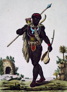 Man from Namaquas tribe, Africa, engraving from Encyclopedia of voyages