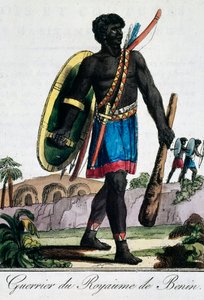 Warrior from Benin Africa, Engraving from Travelling Encyclopaedia by Jacques Grasset de Saint Sauveur