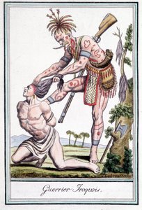 Iroquois Warrior Scalping His Enemy - in 