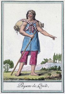 Peasant of Quito (Ecuador) - in Encyclopedia of Travels by Grasset St Sauveur, ed. 1796