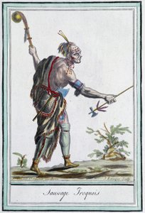 Iroquois Savage - in Encyclopedia of Travels by Grasset St Sauveur, Paris by Jacques Grasset de Saint Sauveur