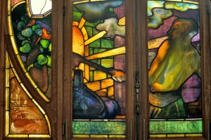 Nancy, Art Nouveau, Chamber of Commerce and Stock Exchange, Stained glass by Jacques Gruber