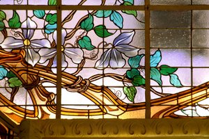 Nancy, Art Nouveau, La verriere aux Clematites (1901) (detail)